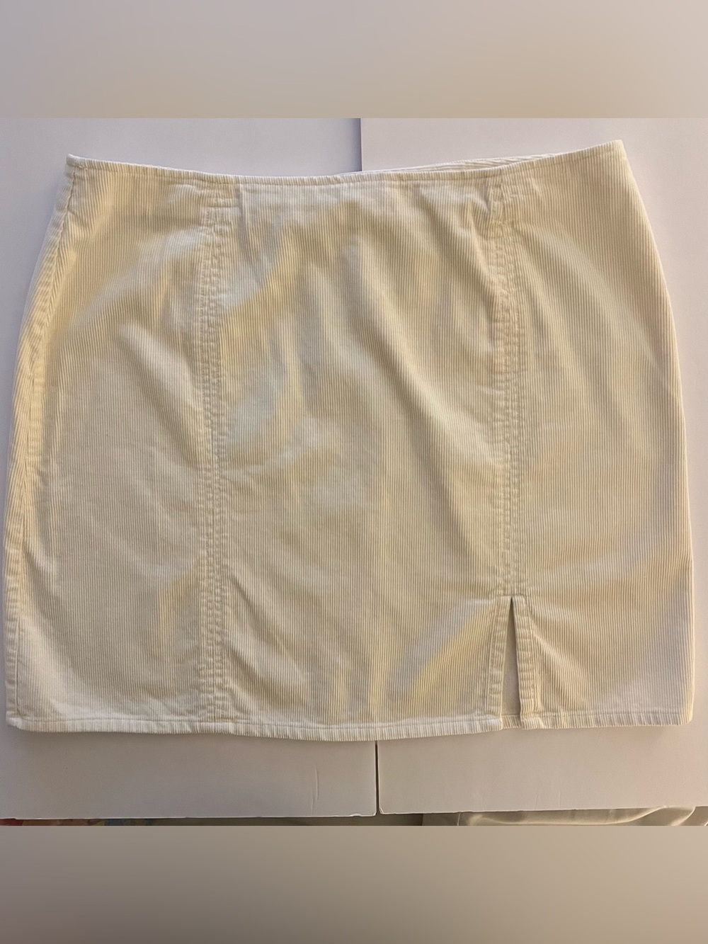 Womens Corduroy Mini Skirt Ivory Plus Size 20 Western Boho Cowgirl Rodeo